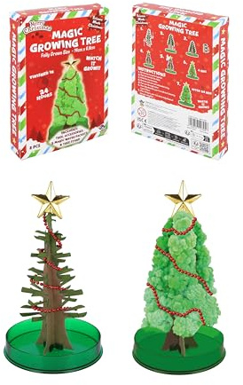 Henbrandt 2 x Magic Growing Crystal Christmas Tree Set Grow Your Own Crystals Science Kit Stocking Filler Christmas Eve Box Party Favours Loot Bag Fillers Lucky Dip for Boys and Girls