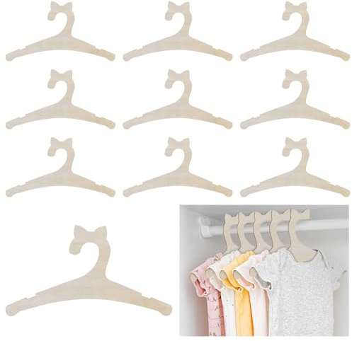 Yuanchu 10 Stück Baby Kleiderbügel aus Holz, Kinderkleiderbügel rutschfest Babykleiderbügel DIY Holzbügel Für Kinder Kinderbügel Hangers Aufbewahrung Für Babykleidung Kleidung Hosen Kinderpuppen