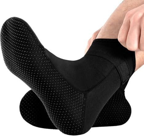 NHTJTHE Calzini da beach volley, in neoprene, per adulti, con spessore elastico per proteggere i piedi, per sport acquatici, per snorkeling, XXXL (46-47), Nero, L