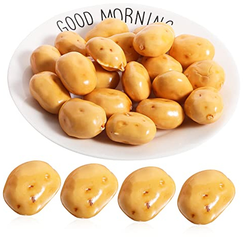 Vaguelly Artificial Potatoes 20 Pieces Mini Artificial Vegetables Realistic Looking Fake Food Toy for Kitchen Decoration Home Display Party and Photography Prop