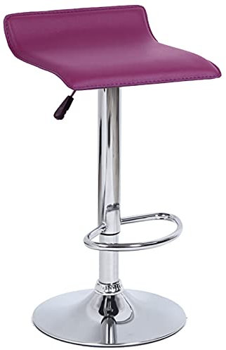 Moderner Bar-Drehlift-Barstuhl, ergonomischer Büro-Arbeitsstuhl mit Rückenlehne, Fußstütze und Gestell für Esszimmer-Café-Theke (Farbe: Lila)