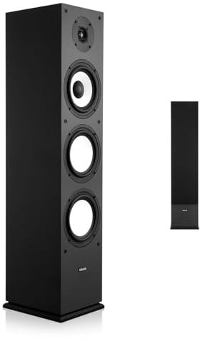 VEVOR Altoparlante da Pavimento, Altoparlante a Torre a 2 Vie con Doppi Woofer da ca. 165 mm, Picco da 200 W, Involucro in MDF, Risposta in Frequenza da 70 Hz a 20 kHz, per Audio Domestico, 1 Pezzo