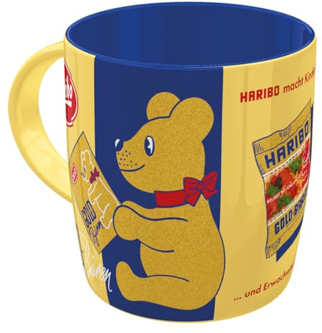 Nostalgic-Art Retro Kaffeebecher, 330 ml, HARIBO – Goldbären Vintage Gold | Original HARIBO Lizenzprodukt (OLP), Keramik-Tasse für Kaffee, Vintage Design, Geschenk-Idee für Naschkatzen