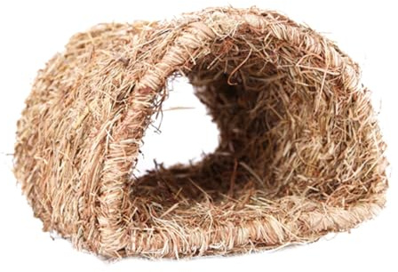 WOONEKY Kaninchen Spielhaus Haustier Tunnelspielzeug Aus Natürlichem Material Gemütliches Nest Versteck Für Kleintiere Wie Hamster Mäuse