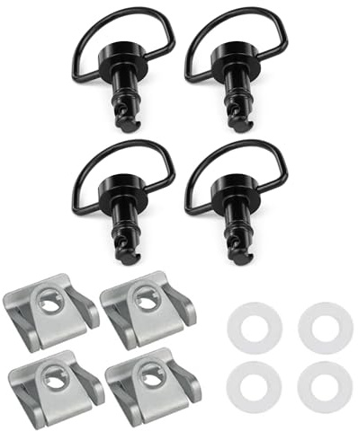 Motorradschrauben Für Yamaha R1 R6, 17 Mm, Verkleidungsschrauben, Schnellverschlüsse D-Ring 1/4-Drehung Nieten Verkleidungsschraubenbolzen Schrauben Muttern(SCHWARZ,4 Stück)