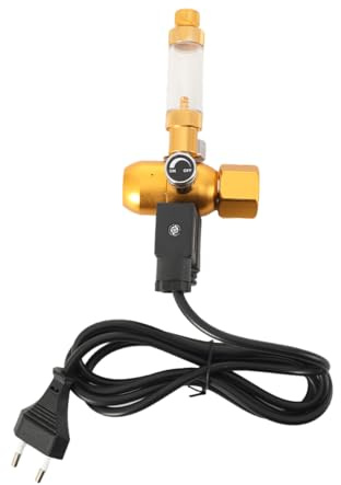LALABU CO2 Regler für Aquarien, CO2 Druckminderer für bepflanztes Aquarium mit Blasenzähler Rückschlagventilanlage und Magnetventil, DIY CO2 System Schnittstelle W21,8