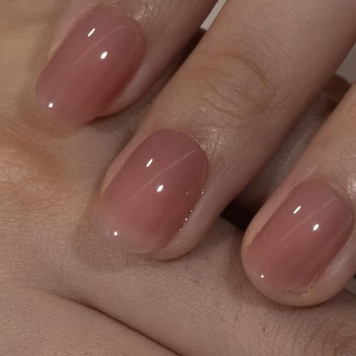 Nymora 24 Stück Press On Nails, Kurz Square, Rosa – Salonqualität Soft Gel Nägel zum Aufkleben, Natürliches Tragegefühl & 1-3 Wochen Halt