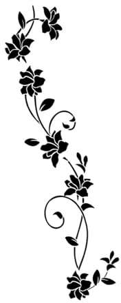 PVC Autocollants Noirs à Fleurs Muraux Cuisine | Adhésif Ultra Fort, Pose Facile et Pelable, Décoration Chic, pour Armoire, Réfrigérateur, Toilette