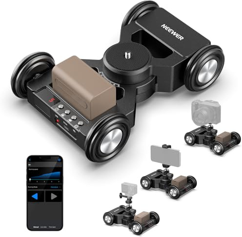 NEEWER DL400 Slider Dolly Caméra Motorisé Amélioré avec Contrôle APP | Double Motorisation,Roues Antidérapantes,Autonomie 5H,Compatible avec GoPro iPhone Android Samsung,Reflex,Caméscope