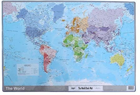 Tiger World Map Desk Mat