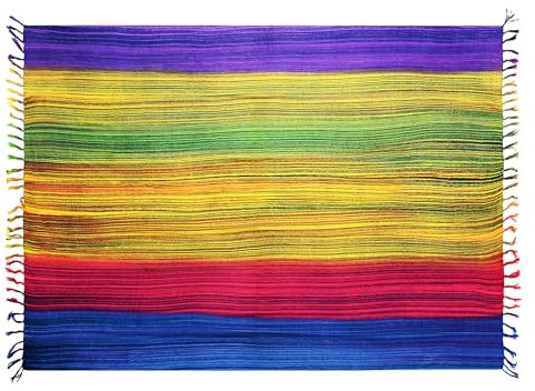 Ciffre Sarong Pareo Wickelrock Strandtuch Tuch Wickeltuch Handtuch Bunte Sommer Muster Set Gratis Schnalle Schließe (Streifen Bunt S1)