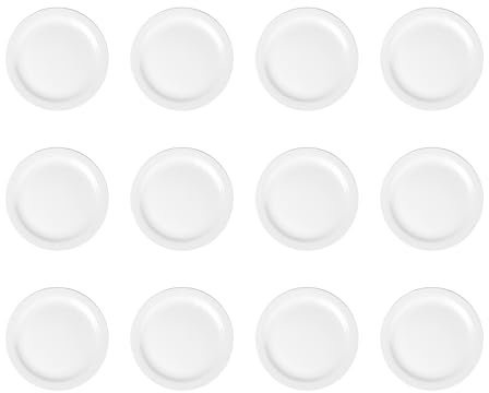 Olympia Athena Hotelware Platos estrechos de porcelana blanca – Esmalte duradero súper vitrificado – horno