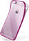 moex Cover in Silicone Trasparente Compatibile con iPhone 6s Plus / 6 Plus | Bordo Metallizzato, Rosa