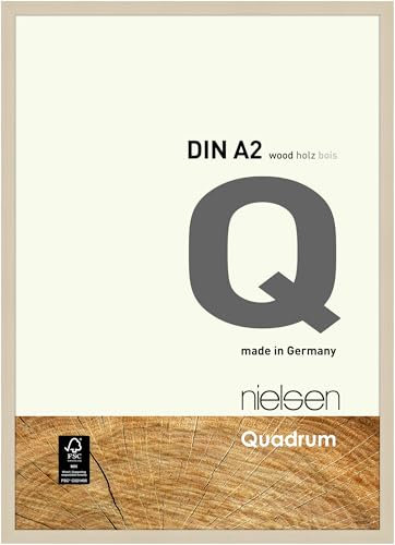 nielsen Bilderrahmen, 42 x 59,4 cm (A2), Holz, Ahorn, Posterrahmen zum Aufhängen im Hoch- & Querformat, Echtglas, Quadrum