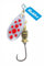 Rublex - Pack de 5 Cucharillas de Pesca Celta-3 APR | Cebo Artificial de Pesca con Anzuelo Simple sin Muerte Fácilmente Intercambiable con Sistema Quita-Vueltas, Color APR Plata Puntos Rojos, 5gr