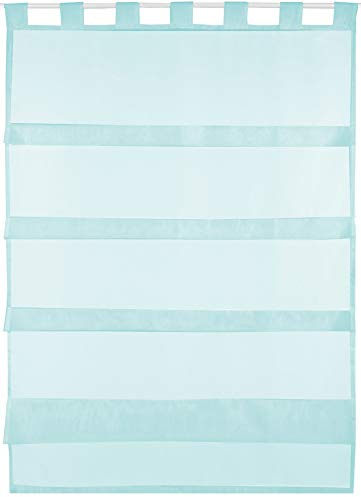 Bestlivings türkise Bistrogardine Transparent mit Schlaufen in 80x110 cm (BxL), in vielen Varianten erhältlich