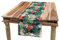 ABAKUHAUS Blatt Tischläufer, Natur Crepe Ginger Blume, Esszimmer Küche Rechteckiger Dekorativer Tischläufer, 40 x 180 cm, Dunkelgrün Grün