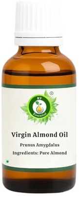 R V Essential Virgin Mandel Öl 50ml (1.69 Unzen) - Prunus Amygdalus (100% Reines und Natürliche Kaltgepresste) Virgin Almond Oil