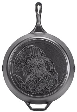 Lodge Wildlife - Padella in ghisa da 33,7 cm con scena di tacchino