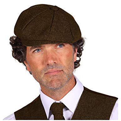 narrenkiste T3180-1300-61 braun Herren Mütze-Kappe-Hut Peaky blinder Gr.61