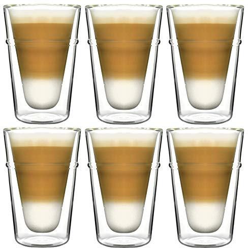 Aramoro Lot de 6 verres isothermes double paroi 180 ml 7,8 x 12 cm