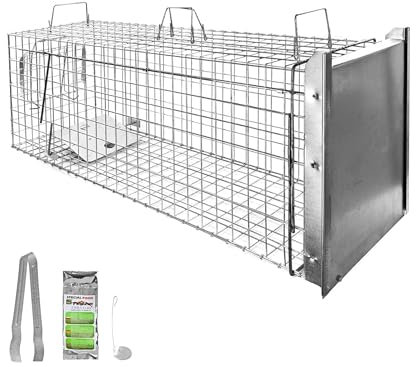 Petigi Tierfalle Lebendfalle für kleine bis mittelgroße Tiere wie Maus, Katze, Marder, Fuchs, Otter, Kaninchen, Drahtfalle, Modell: Stable 6 (120 x 34 x 42 cm)