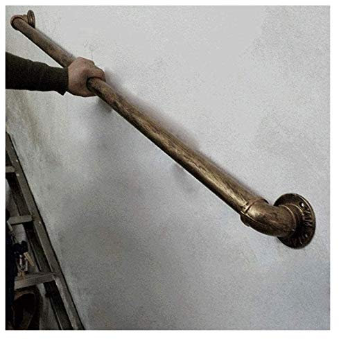 RTY-BY Treppen Handlauf Halterung Antik Kit. Aussen Geländer Bausatz Gerade | Wandhandlauf Handlaufhalter Terrasse Innen Außen Treppengeländer Wohnung Korridor, 150 180 300 cm, Gold-Kupfer