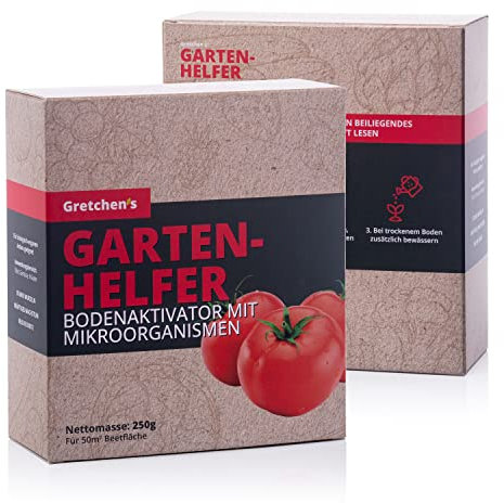 Gretchen - Gartenhelfer Bio Mikroorganismen 250 g (Pulver) - Gemüsedünger organisch & vegan - Universal-Dünger für Kräuter, Gemüse-Garten & Hochbeet - Tomaten-Dünger Bodenaktivator für Gewächshaus