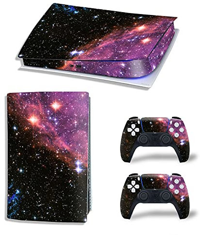 Glossy Protective Vinyl Decal Skin/Stickers Wrap Cover Haut für PS5 Skin Sticker Full Body für Playstation 5 Konsole und 2 Controller (CD-Version, Galaxy)