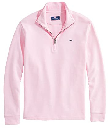Vineyard Vines Men's Saltwater Quarter-Zip Pullover Sweater, Pink Cloud, XS