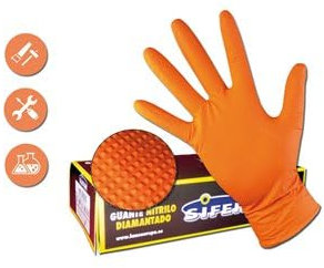 SIFER guante nitrilo diamantado desechable 50 und t. s 9920