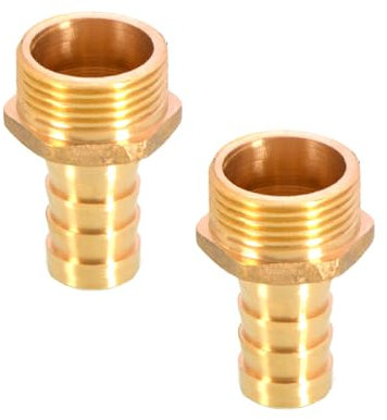 TopHomer Lot de 2 raccords de tuyau BSP en laiton 16 mm cannelés x G3/4 mâle, raccord fileté mâle BSP