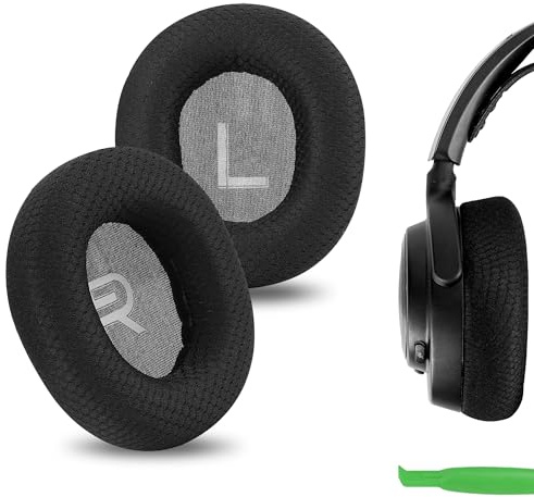 Geekria Komfort-Ersatz-Ohrpolster aus atmungsaktivem Mesh, kompatibel mit SteelSeries Arctis Nova 7, 5, 3, 1 und Nova Pro Wired Gaming-Headsets, Videoanleitung, Schwarz
