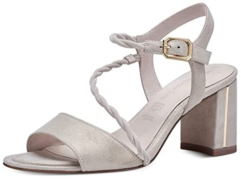 Tamaris Femme Sandales, Dame Sandales Fines,TOUCHit,Chaussures d'été,élégantes,féminines,à Talon léger,lanière,Cashmere Pearl,36 EU