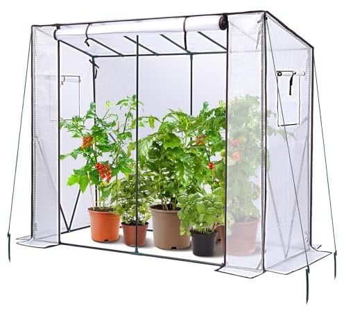 Ohuhu Serre de Jardin Tomates Serre, Serre de Jardin Potager en PE Blanc Translucide 130g/m², Idéale pour Faire Pousser et protéger Vos Plantes en Toutes Saisons - 200 x 77 x 170 cm