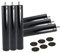 Cama express Lot de 6 Pieds cylindriques pour sommier ou Bases tapissées | Pieds métalliques de 32 cm avec Filetage pour M-10