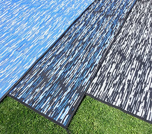 Outdoor Teppich ´´´odooro WAVETEX Platin 2,7m x 7m schwarz-blau *** VIELE GRÖSSEN + Farben ** 450 g/m² Camping Zeltteppich Vorzelt Garten Spieldecke Wohnwagen Camper