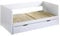 Vente-unique-Ausziehbett - 90 x 190 cm oder 174 x 190 cm - mit ausziehbarem Lattenrost und Schublade - Kiefer & MDF - Weiß - ALFIERO II