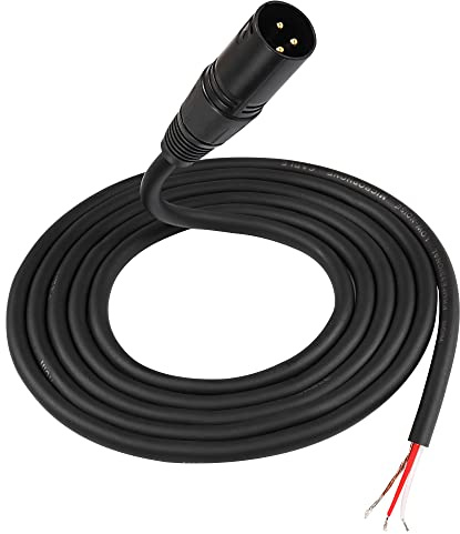 MEIRIYFA XLR Cable 2M - XLR Male Pigtail Bare Wire Open End Gold Plated Connector for DJ/PA Amplifier Subwoofer