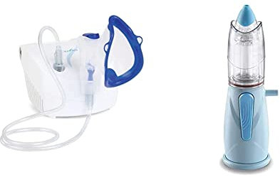 Nuvita 5020A | Aerosol Silenzioso per Bambini ed Adulti | Macchina Inalatore Nasale per Neonato & RINOWASH - doccia nasale micronizzata per la terapia aerosolica di adulti e bambini
