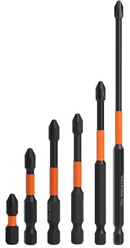 Magnetic Screwdriver Bits Set, D1 Anti-Slip and Shock-Proof Bits with Phillips Screwdriver Bits, Strong Magnetic Bit PH2 Long Impact Driver Bits Screwdriver For Power Screwdriver Impact Drill (Orange)