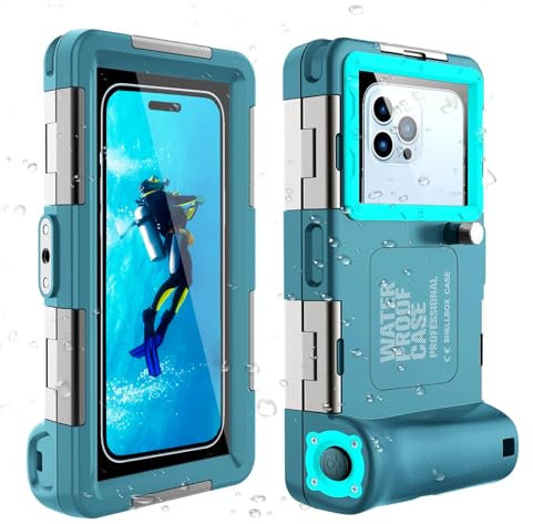 QIFJNZO Universal Underwater Phone Protective Case [50ft/15m] for Snorkeling Diving Swimming Surfing Outdoor Sports Photo Video Housing Compatible with Phone in Size 4.7 to 6.9 inch