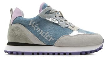 Liu Jo Chaussures Femme BA3091PX079 Multicolore Baskets Wonder 35 Suede et Denim, multicolore, 38 EU