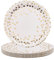 TOPWAYS Disposable Paper Plates, 9inch 50 Pcs White Champagne Gold Dot Large Paper Plates Party Tableware Dinnerware Disposable Dish Platess for Weddings Birthday Engagement Christmas BBQ Picnics