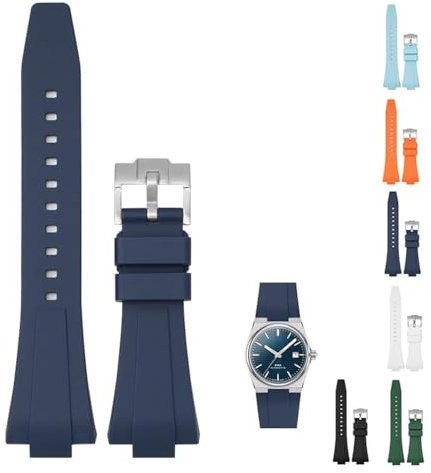 Schnellverschluss-Gummiband für Tissot PRX Powermatic 80, 40 mm, Ersatz-Uhrenarmband mit Schnalle für Tissot PRX-Serie, mehrere Farben, Blau