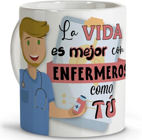 Regali per infermieri. Tazze originali da regalare. Regali originali per infermiere. Tazze personalizzate. Tazza in ceramica, 330 ml.