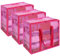 Vieshful 3 Pack Clear Storage Bags Clothes Storage Bags with Zips 90L Transparent Underbed Storage for Clothing, Blankets, Duvet, Pillow, Pink