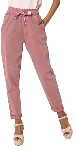 Nina Carter P500 Jean décontracté pour femme, style jogging, taille haute, pantalon de jogging, jeans d'été, Saumon (P500-5), M mince