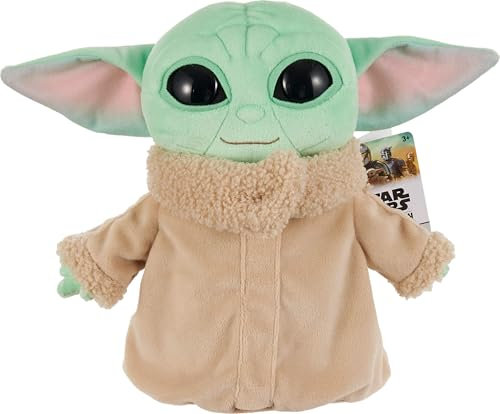 Mattel Star Wars Plüschfigur, 20,3 cm große Grogu weiche Puppe, Sammlerstück, inspiriert von der Fan-Favorit-Figur aus Star Wars The Mandalorian