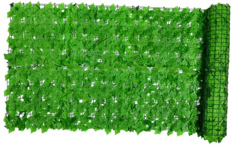 TINEASUR Lebensechte grüne Pflanzenwand aus künstlichen Blättern Spalierzaun für Balkondekorationen